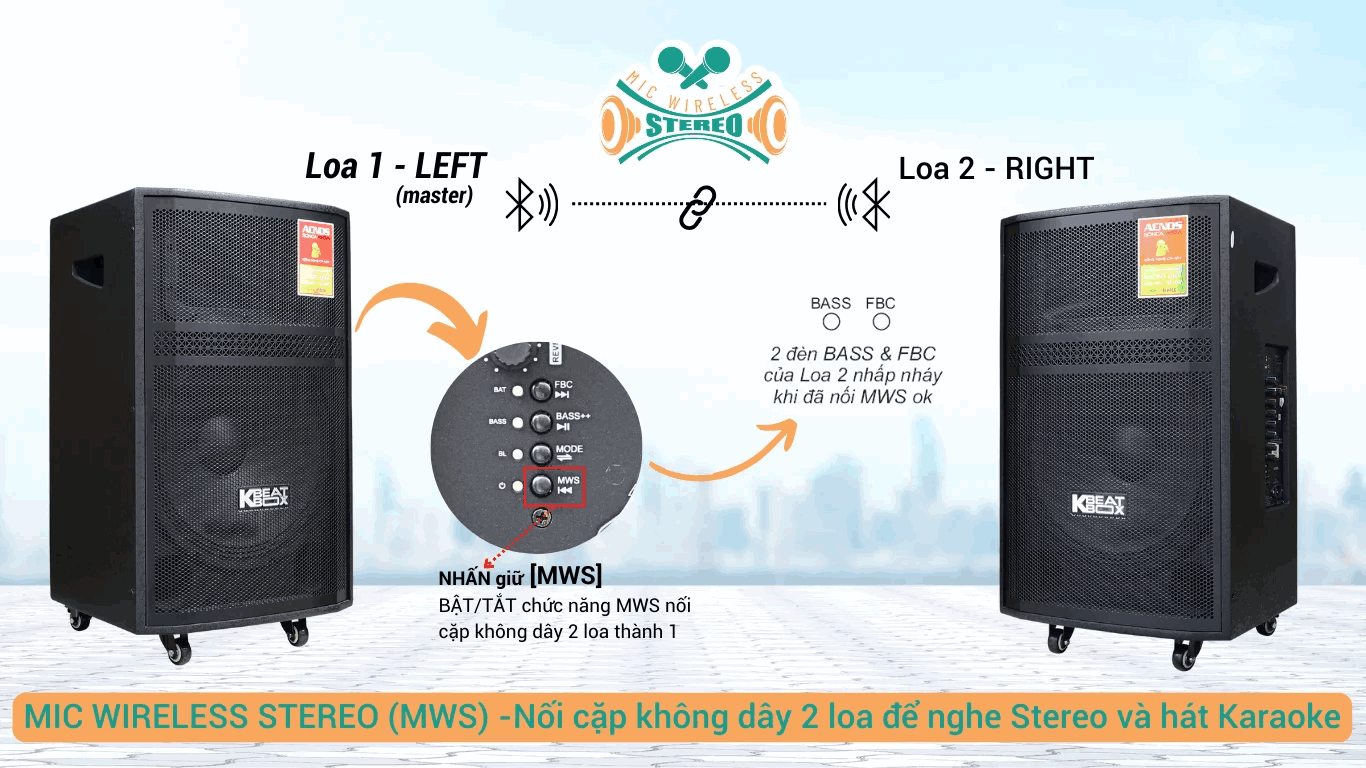 Loa kéo Acnos CB99Pro bass 40cm chống hú